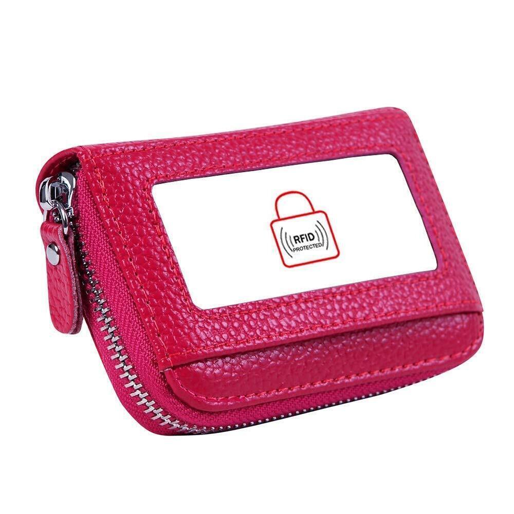 8207 RFID Blocking 12 Slots Credit Card Holder Leather Accordion